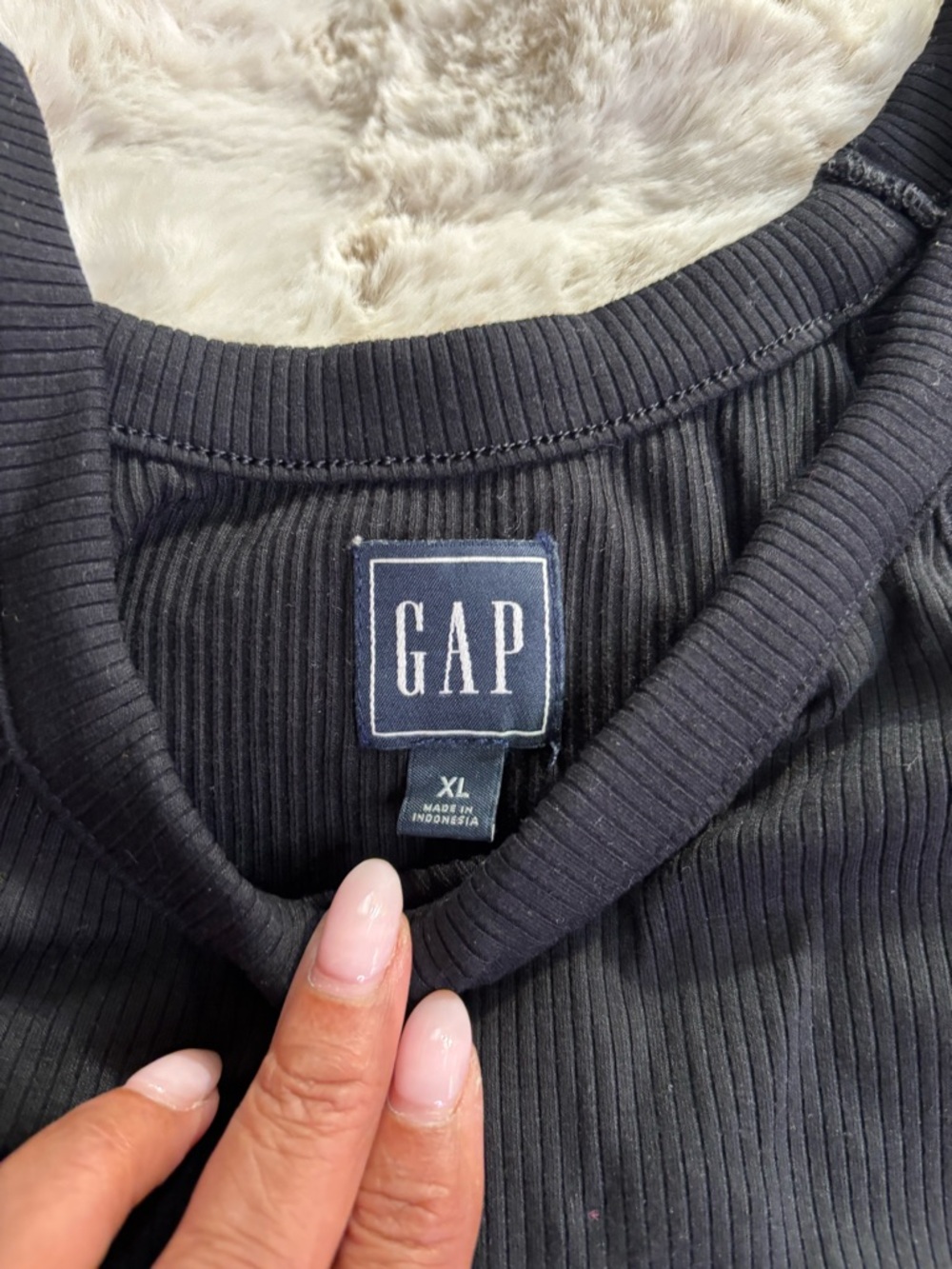 GAP Women’s Halter-Neck Ribbed Black Racerback Tank Swing Dress, Size XL - Picture 3 of 5